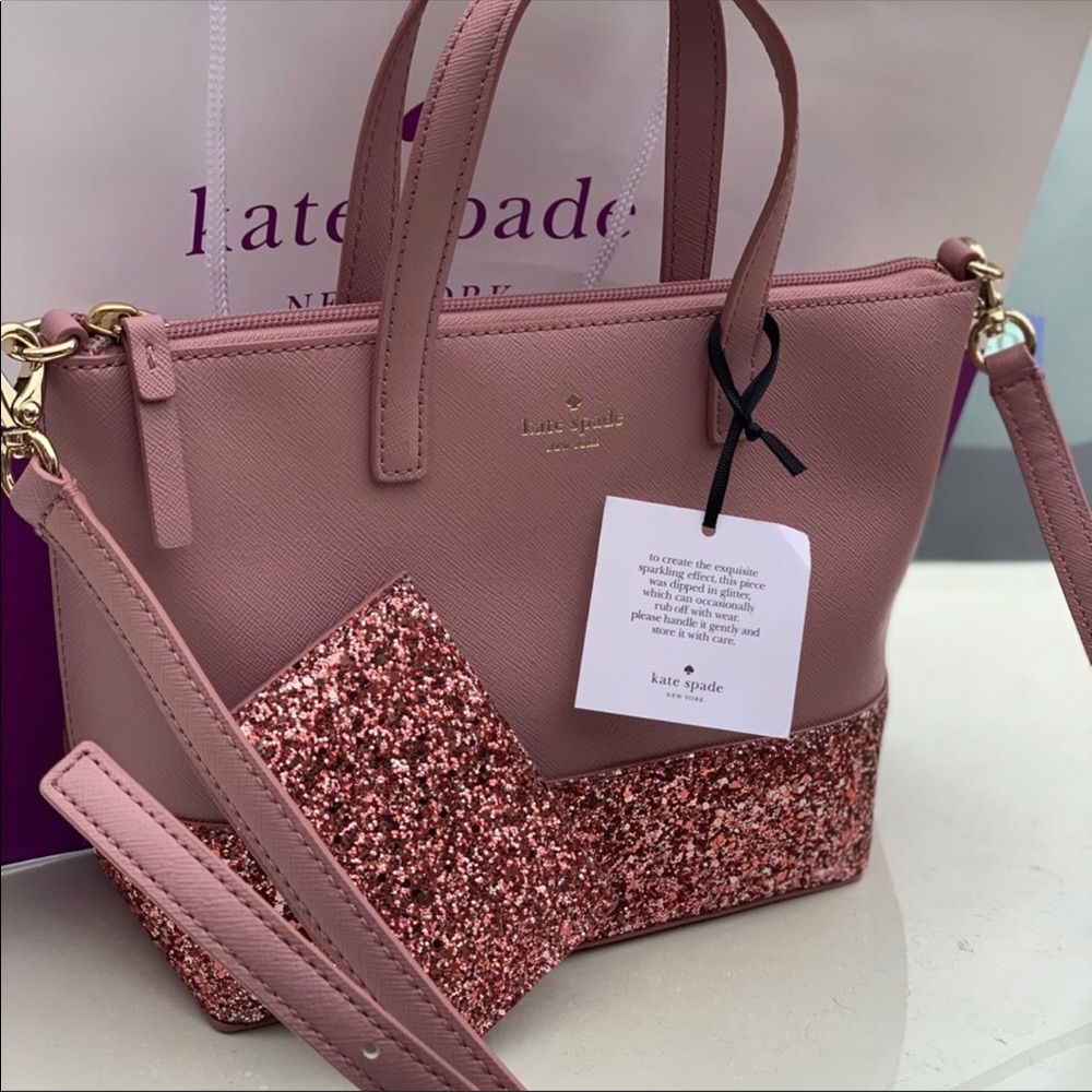 Kate Spade Greta court glitter satchel +wallet set - Picture 2 of 8